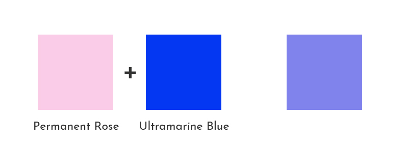 what do the colors blue and red make permanent rose + ultramarine blue