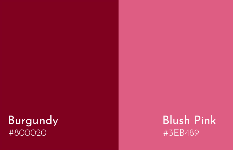 burgundy + blush pink