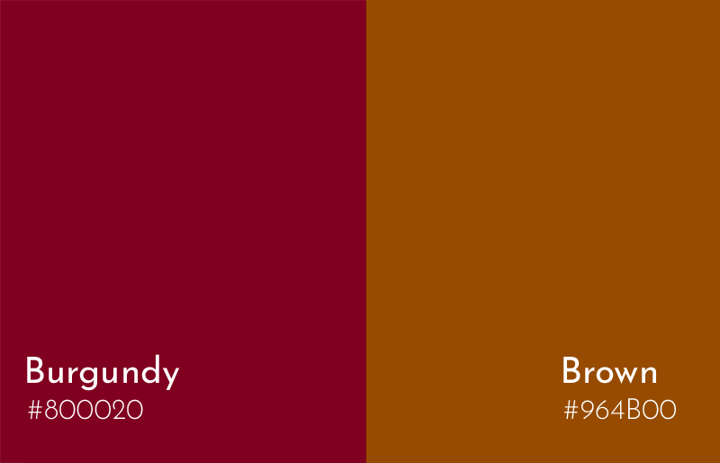 burgundy + brown