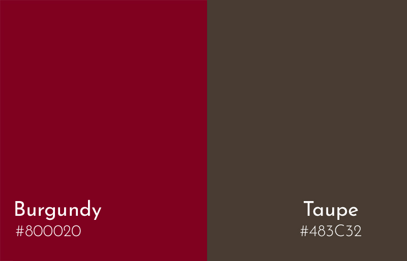 burgundy + taupe