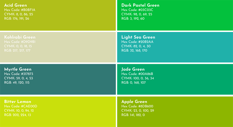 Shades Of Green In 2024: A Comprehensive Guide With Names & Hex