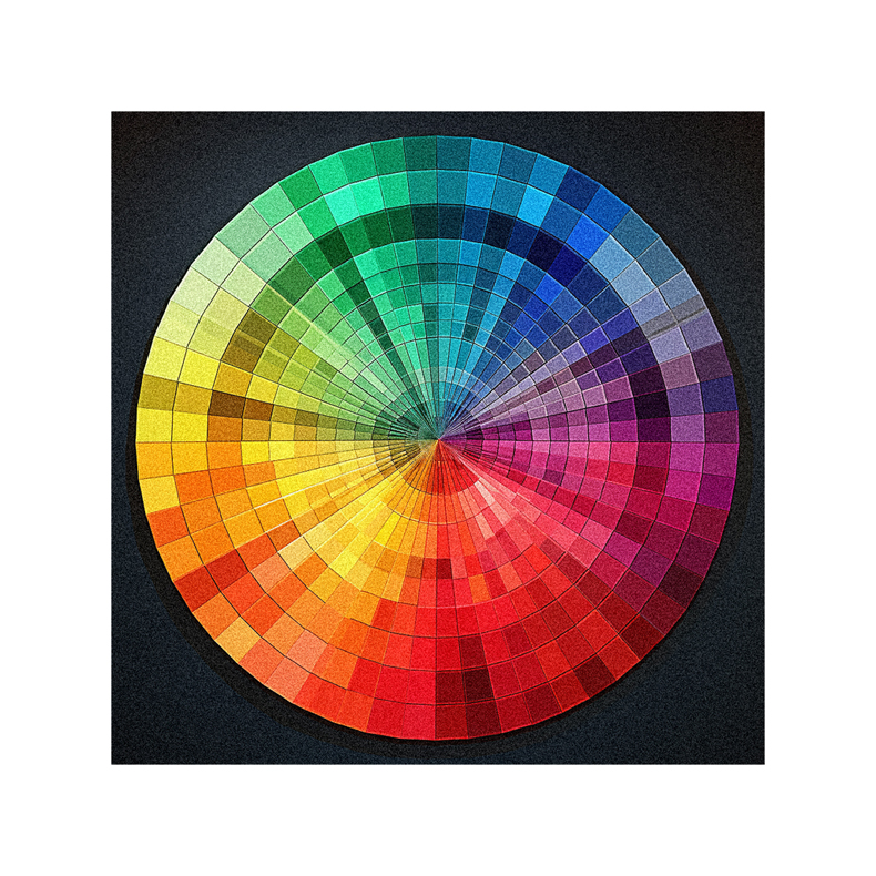 An image of a color wheel on a black background.