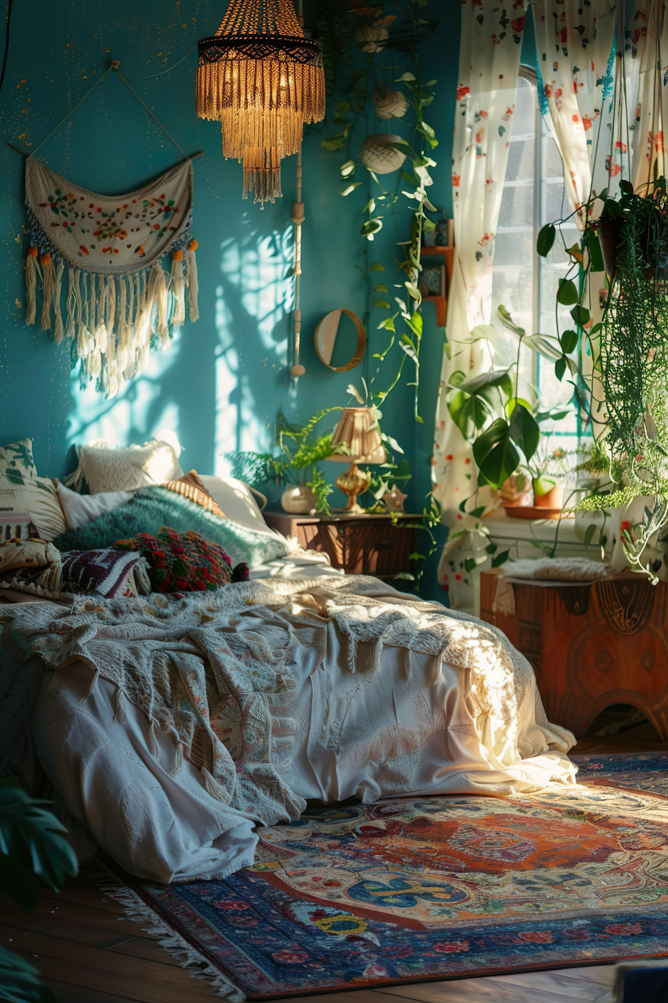 Teal Boho Bedroom Decorating Ideas - 123 Inspiration
