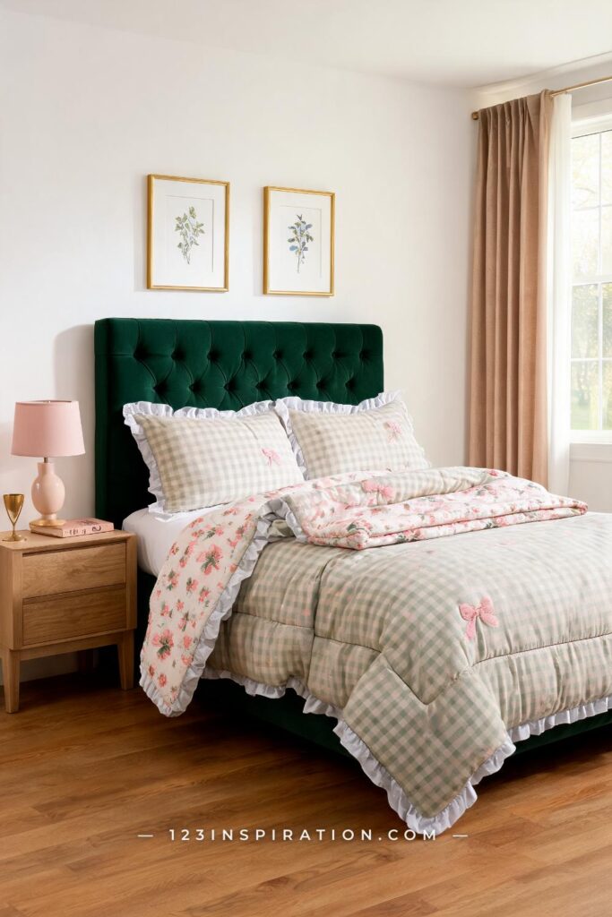 14 Preppy Bedroom Ideas in Pink and Green That Actually Look Pulled Together